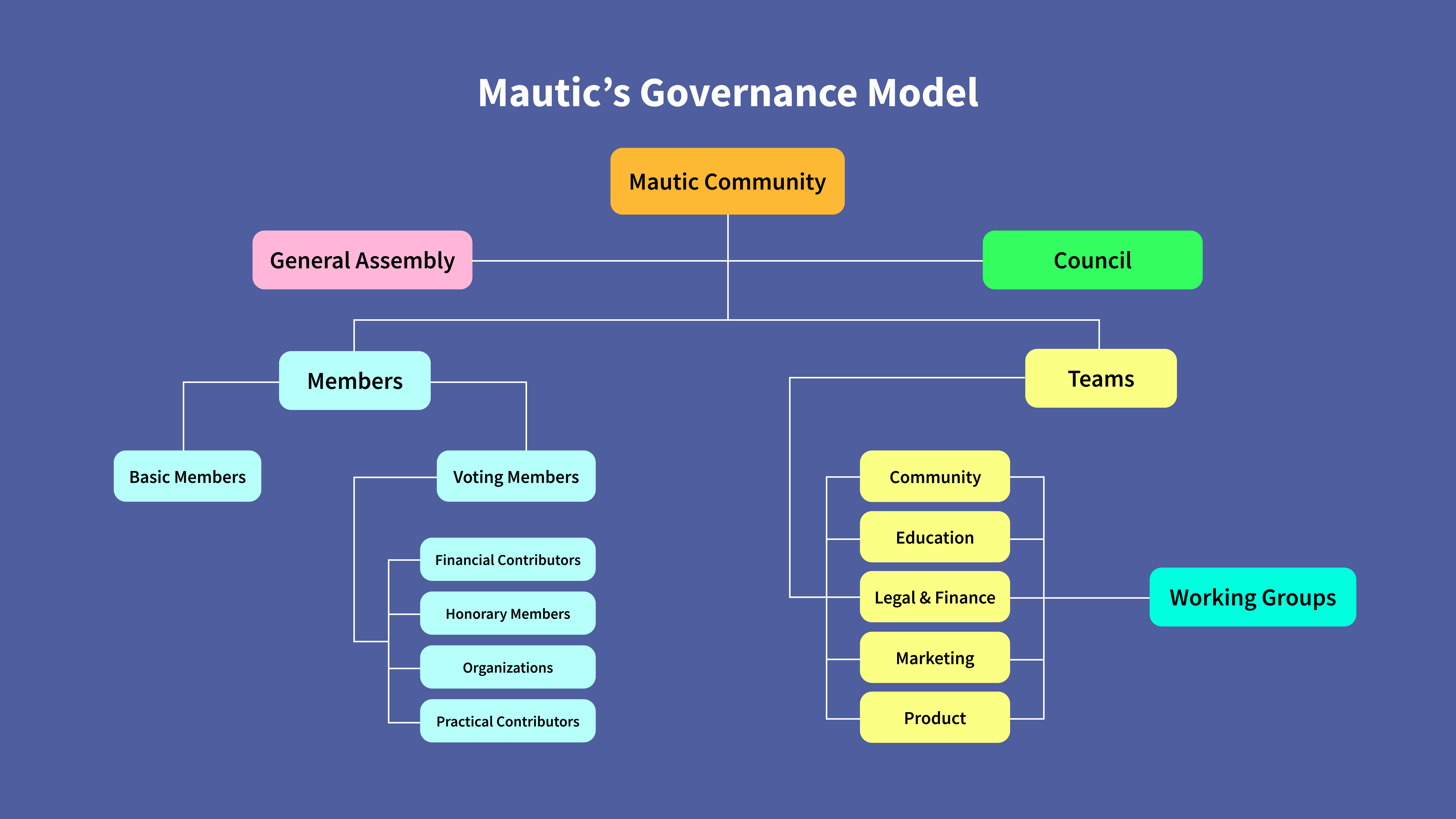Diagram showing the structure of the governance model.
